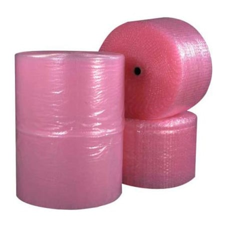 Box Packaging Perforated Anti Static Bubble Roll 12W x 250L x 1/2 Thick Pink 4/Pk BW12S12ASP